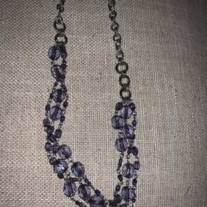 Blue jeweled necklace